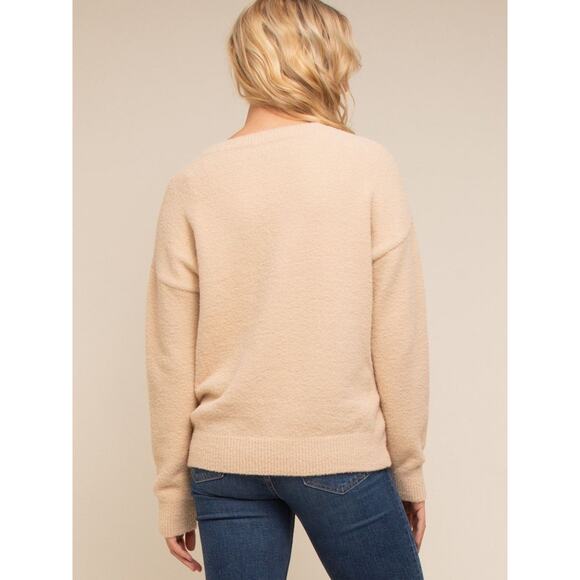 Thread & Supply Nashville Sweater Womens Large Beige Sand Cozy Soft Fuzzy Lounge - Picture 9 of 12